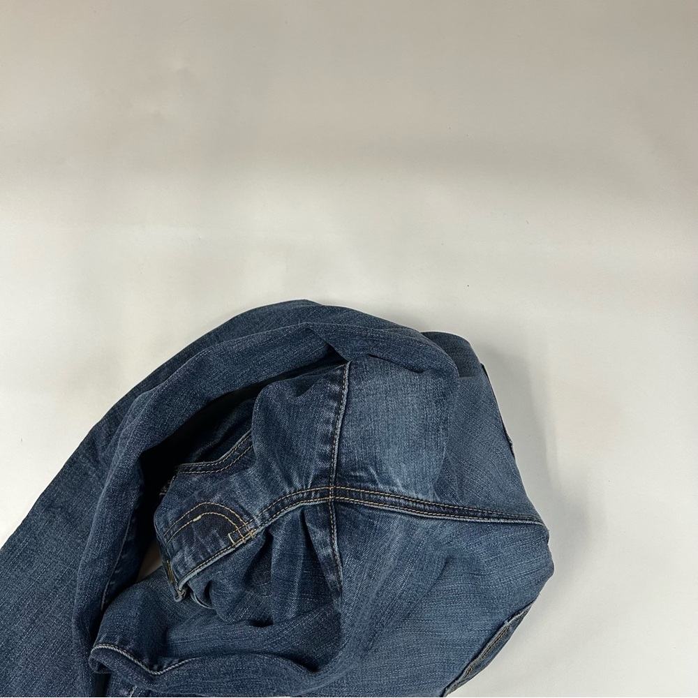 Y2K American Eagle Women’s Size 8 Jegging Jeans Dark Wash Raw Hem Stretch #0537 - Picture 8 of 11